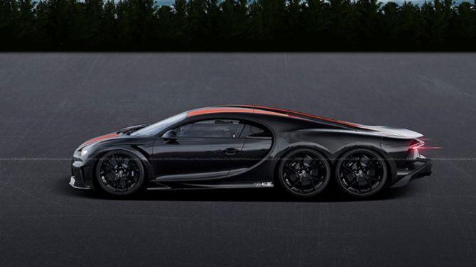 Дизайнери показали, яким може вийти шестиколісний Bugatti Chiron