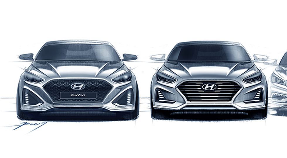 З'явилися офіційні малюнки оновленого седана Hyundai Sonata