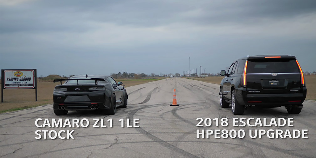 Chevrolet Camaro ZL1 та Cadillac Escalade змагалися у відео